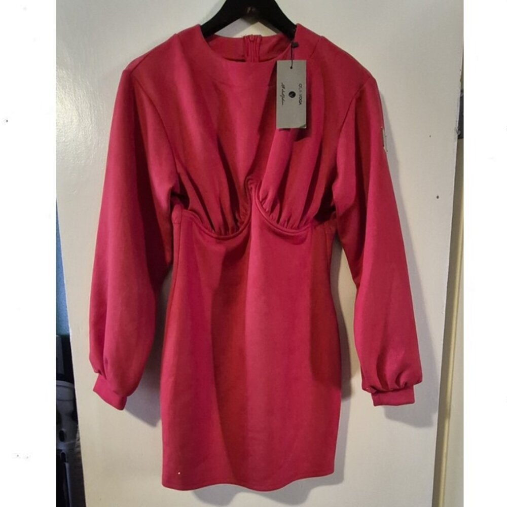Mini Red Dress with Puffy Sleeves O'LA VOGA from a European Brand